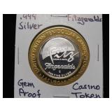 .999 SILVER FITZGERALDS CASINO TOKEN GEM PROOF