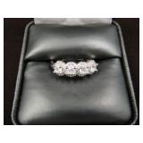 LADIES 925 SILVER WHITE SAPPHIRE RING SIZE 6.75