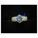 LADIES 925 SILVER WHITE SAPPHIRE RING SIZE 5.5