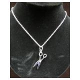 LADIES 925 SILVER 19" SCISSORS NECKLACE