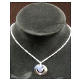 LADIES 925 SILVER 20" DOUBLE HEART NECKLACE
