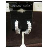 LADIES 925 SILVER WEAVE DESIGN EARRINGS
