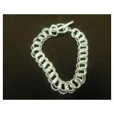 LADIES 925 SILVER DOUBLE LINK BRACELET