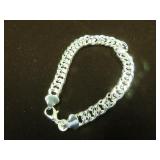 LADIES 925 SILVER CURB BRACELET