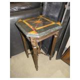 END TABLE W/ MARBLE INLAID TOP