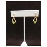 14KT YELLOW GOLD & PERIDOT EARRINGS 1.7 GR
