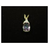 14 KT DIAMOND & MYSTIC FIRE TOPEZ PEND. 1.0 GR