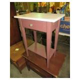 PAINTED WOOD 1 DRAWER TABLE