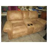 LEATHERETTE DOUBLE RECLINER W/CUP HOLDERS