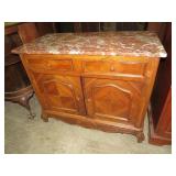 MARBLE TOP 2 DRAWER/2 DOOR BUFFET SERVER