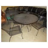 METAL ROUND PATIO TABLE W/4 CHAIRS