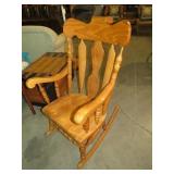 SOLID OAK OVERSIZED ARM ROCKING CHAIR