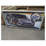 FRAMED MILLER LITE RACING POSTER