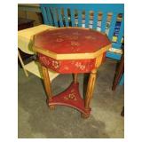 HAND PAINTED OCTANGULAR SIDE TABLE
