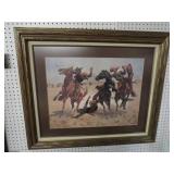 FRAMED WESTERN COWBOY SCENE BY FREDERICK REMINGTON