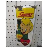 PORCELAIN DRINK SQUIRT ADV SIGN DATED 1958