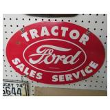 PORCELAIN FORD TRACTOR SALES SERVICE ADV 1959