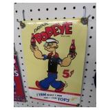 PORCELAIN DRINK POPEYE ADV SIGN 1954