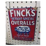 PORCELAIN FINCKS OVERALLS ADV SIGN
