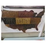 METAL LICENSE PLATE US. STATE ART DECOR