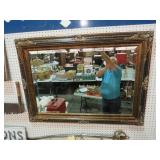 ORNATE FRAMED BEVELED WALL MIRROR