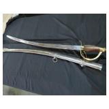 REPRODUCTION CALVARY SABRE W/SHEATH BRASS HDL
