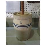 #2 BLUE BANDED CROCK CHURN W/DASHER