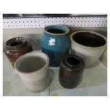 COLLECTION OF (5) CROCKS & PLANTERS