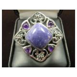 S.S. MEXICO PURPLE OPAL W/AFRICAN AMETHYST RING