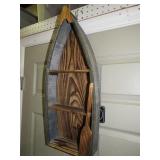 SMALL WOOD CANOE WALL SHELF