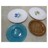 WESTMORELAND BEADED MILK GLASS PLATES