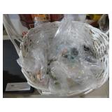 BASKET WITH COSTUME JEWLERY
