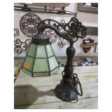 LEADED GLASS LAMP 13" T