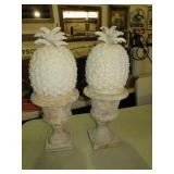 (2) DECORATIVE CERAMIC PINEAPPLE STATUES