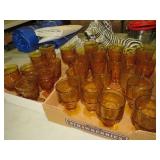 COLLECTION OF AMBER COLOR GLASSES
