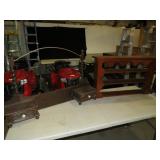 WOOD WALL SHELF & DRESSER TOP W/2 DRAWERS