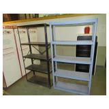 2 STORAGE SHELVES 1 METAL & 1 PLASTIC
