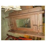 ANTIQUE PAINTED WALL MANTLE W/MIRROR