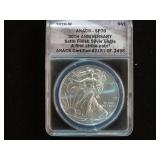 2016 W GRADED SP70 1 OZ .999 SILVER EAGLE