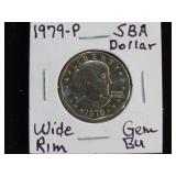 1979 P SBA DOLLAR WIDE RIM GEM BU