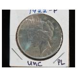 1922 P PEACE SILVER DOLLAR 90% UNC PL