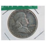 1950 P FRANKLIN HALF DOLLAR 90% XF