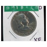 1958 D FRANKLIN HALF DOLLAR 90% XF