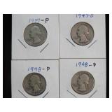 1947 P, 47 D, 48 P, 48 P WASHINGTON QTRS 90%