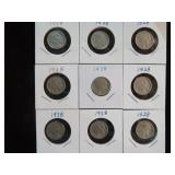 (9) 1928 BUFFALO NICKELS