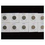 (10) 1935 BUFFALO NICKELS