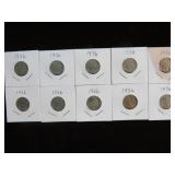 (10) 1936 BUFFALO NICKELS