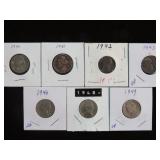 (7) JEFFERSON NICKELS VARIOUS DATES & MM