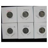 (6) 1943 S WHEAT PENNIES
