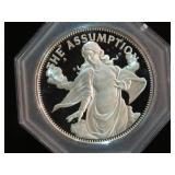 THE ASSUMPTION SILVER COIN MEDAL IN CAPSULE